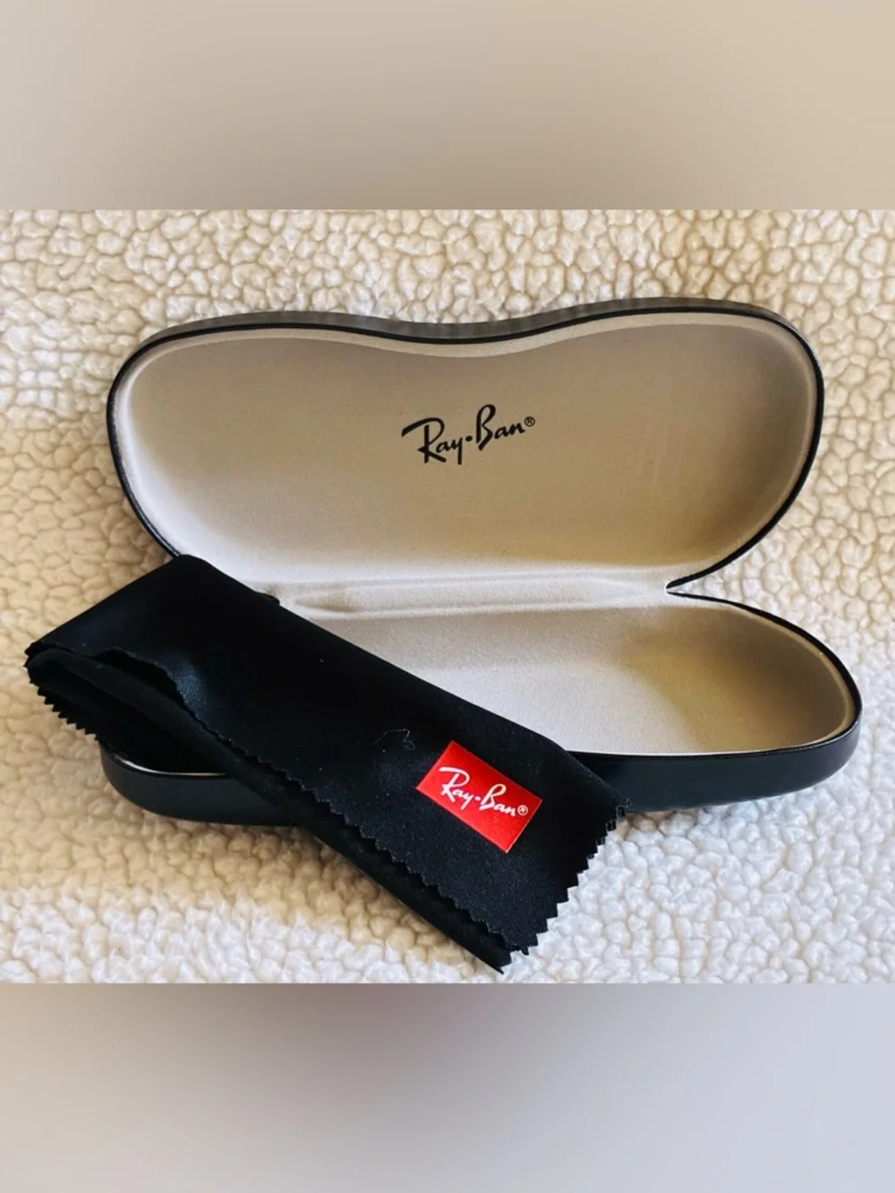 Coach and Ray-Ban Black Eye Glass Cases with Embossed Logos- Lot of 2